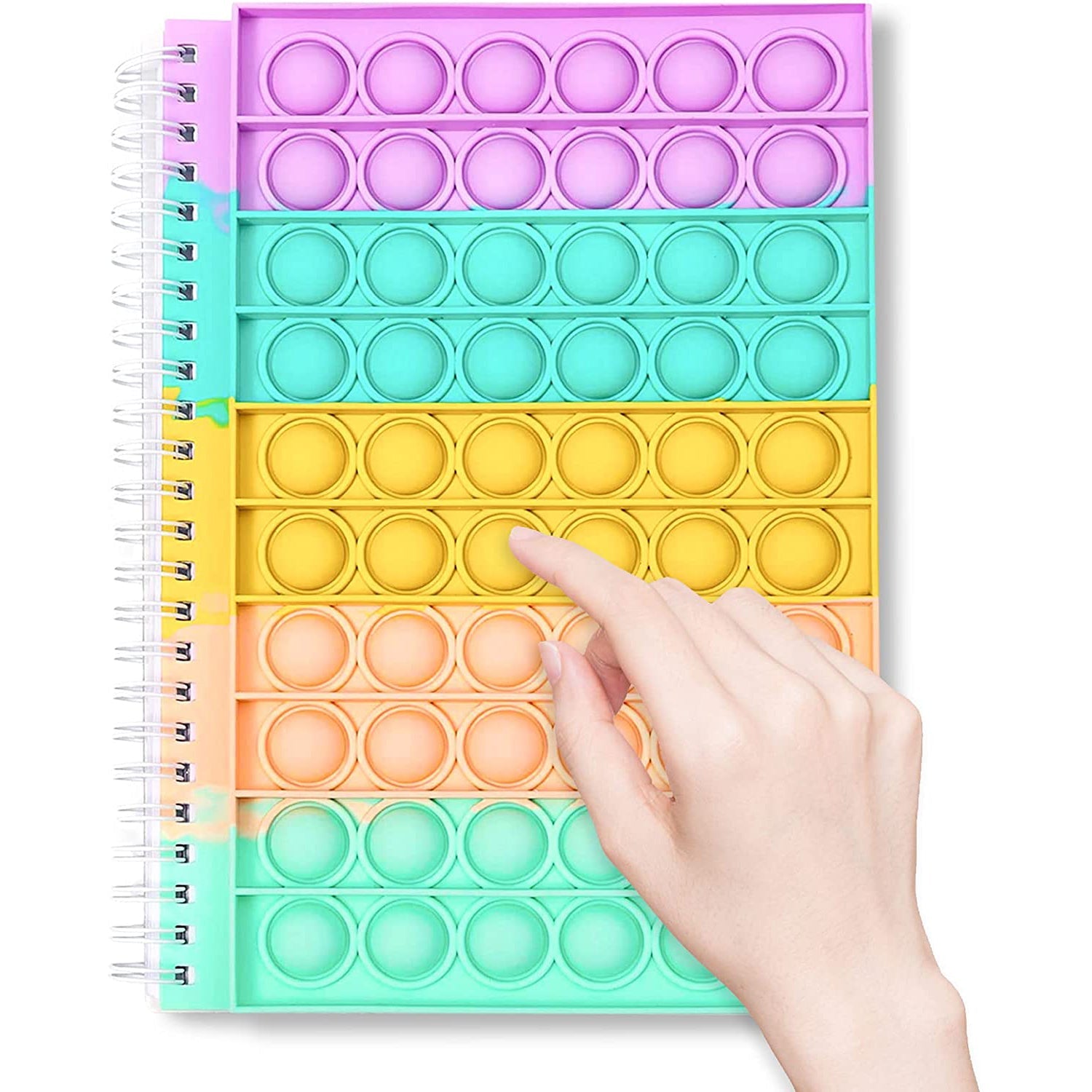 Fidget Spiral Notebook Push Pop Bubble Fidget Sensory Toy Wellness Macaron - DailySale