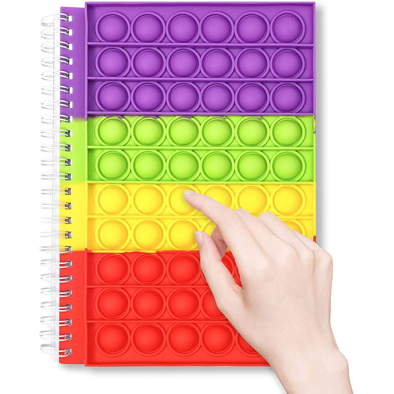 Fidget Spiral Notebook Push Pop Bubble Fidget Sensory Toy Wellness Multicolor - DailySale