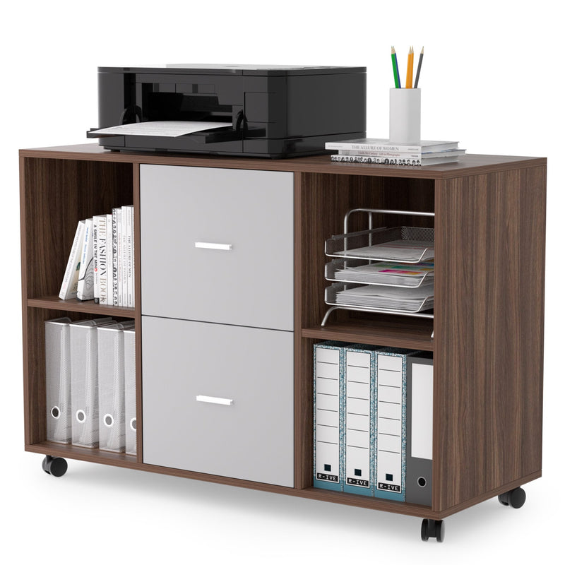 File Cabinet 2 Drawers Wooden Lateral Filling Cabinet