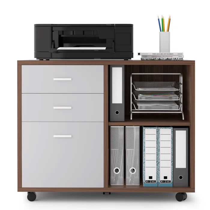 File Cabinet for Home Office Furniture & Decor Walnut/Gray - DailySale