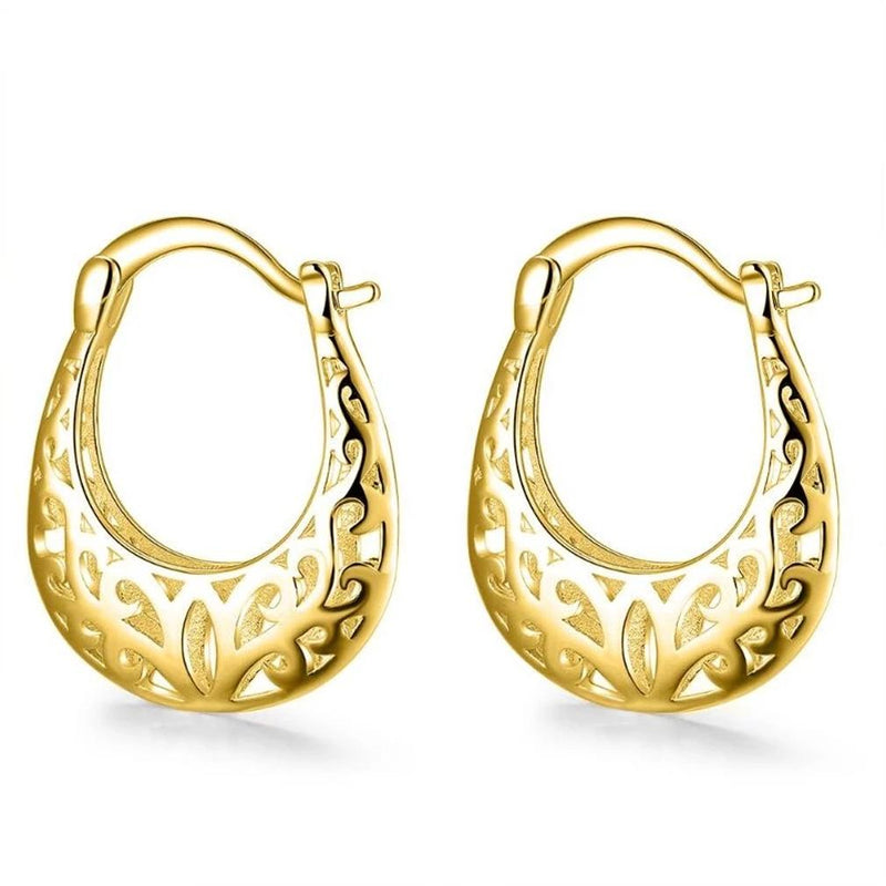 Filigree Leverback Hoop Earrings Jewelry Gold - DailySale