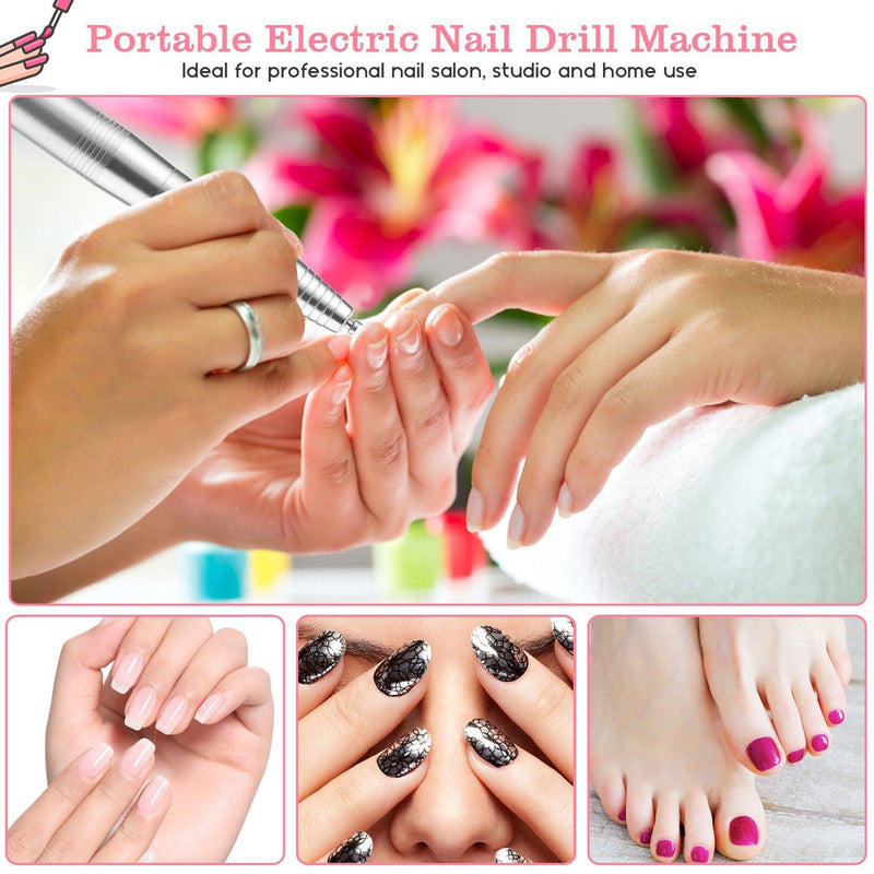 FINATE Silver Electric Nail Drill Kit Beauty & Personal Care - DailySale