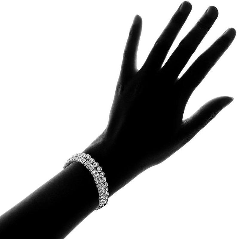 Fine Silver Multi Beaded Stretch Bracelet Bracelets - DailySale