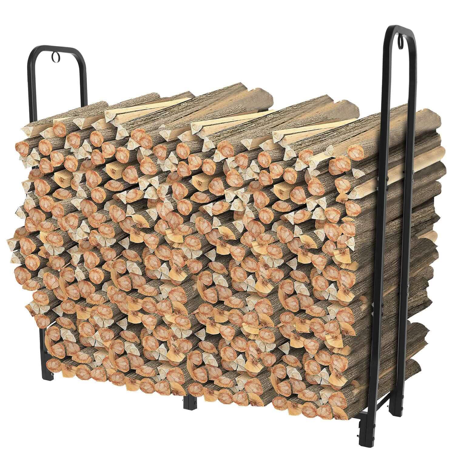 Firewood Log Rack 2500lbs Iron Storage Stacking Rack | DailySale