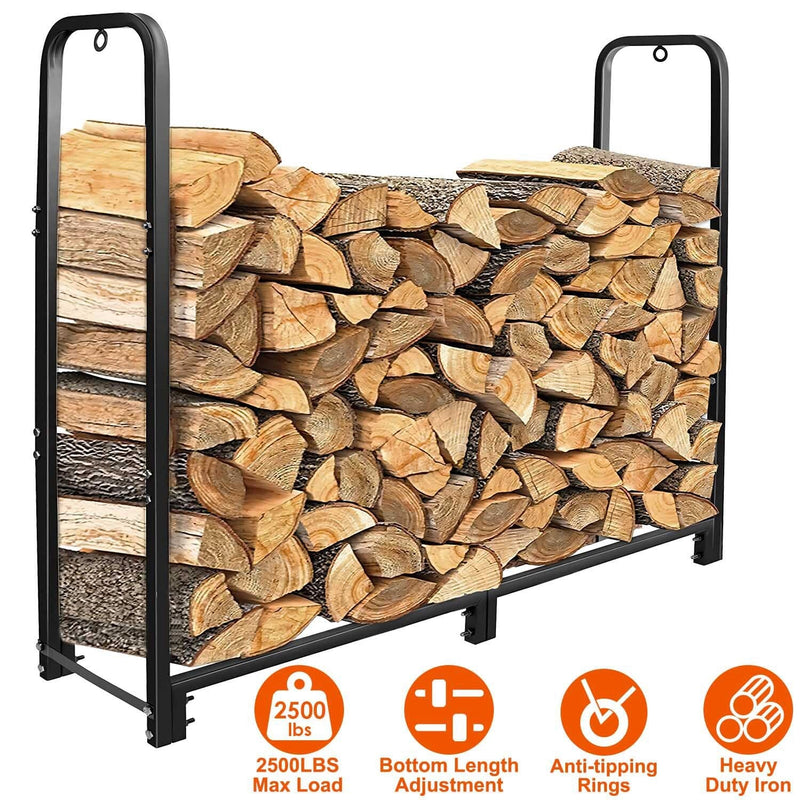 Firewood Log Rack 2500lbs Iron Storage Stacking Rack Closet & Storage - DailySale