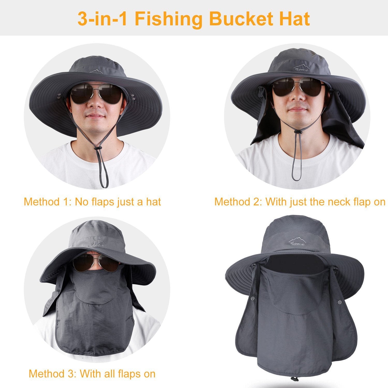 Fishing Bucket Hat Breathable Wide Brim Sports & Outdoors - DailySale