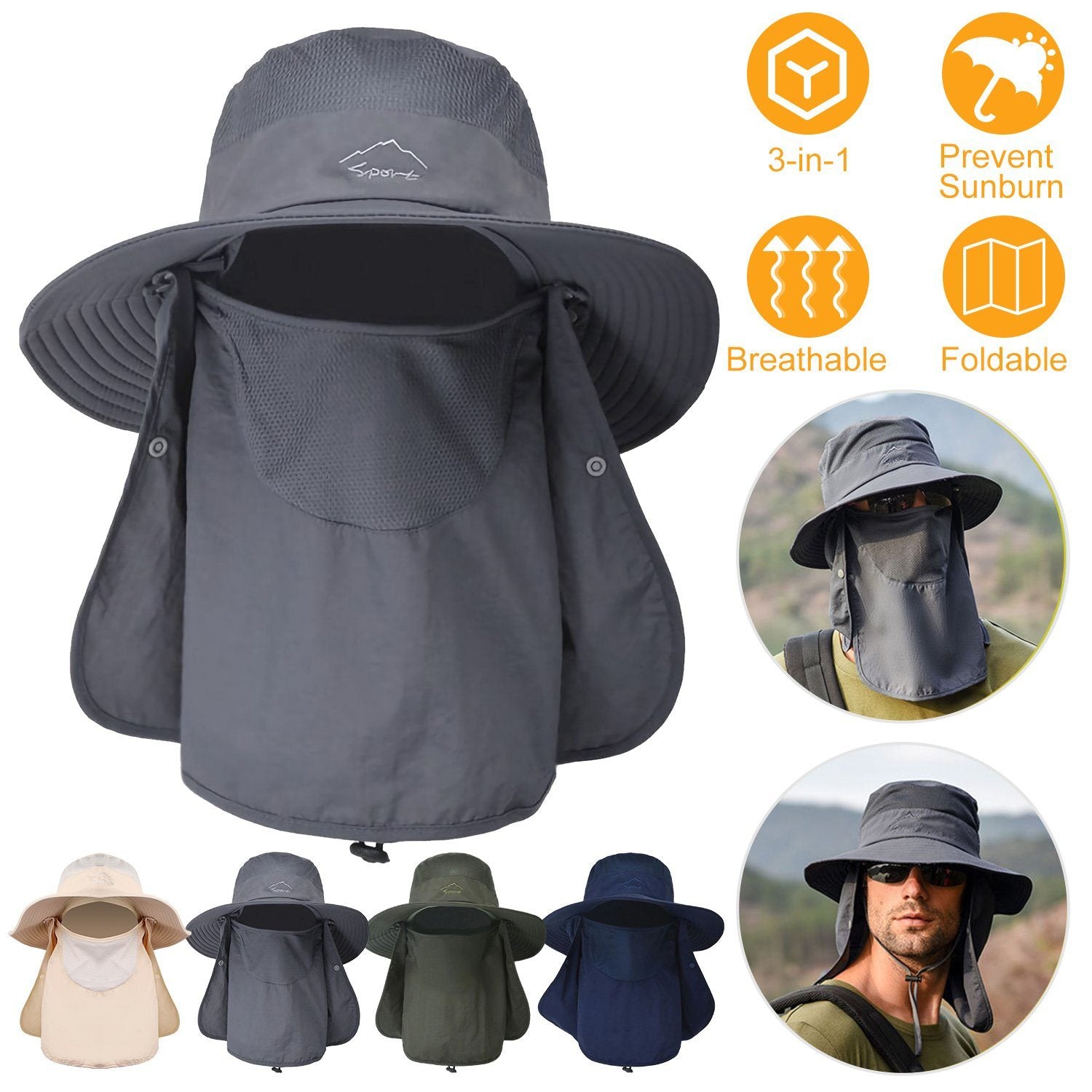 Fishing Bucket Hat Breathable Wide Brim Sports & Outdoors - DailySale