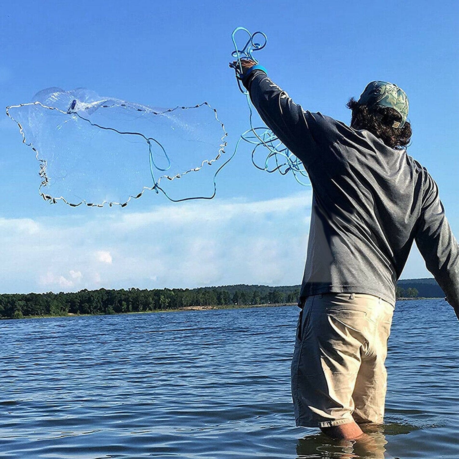 Fishing Cast Net Bait Trap Heavy Duty Sports & Outdoors - DailySale