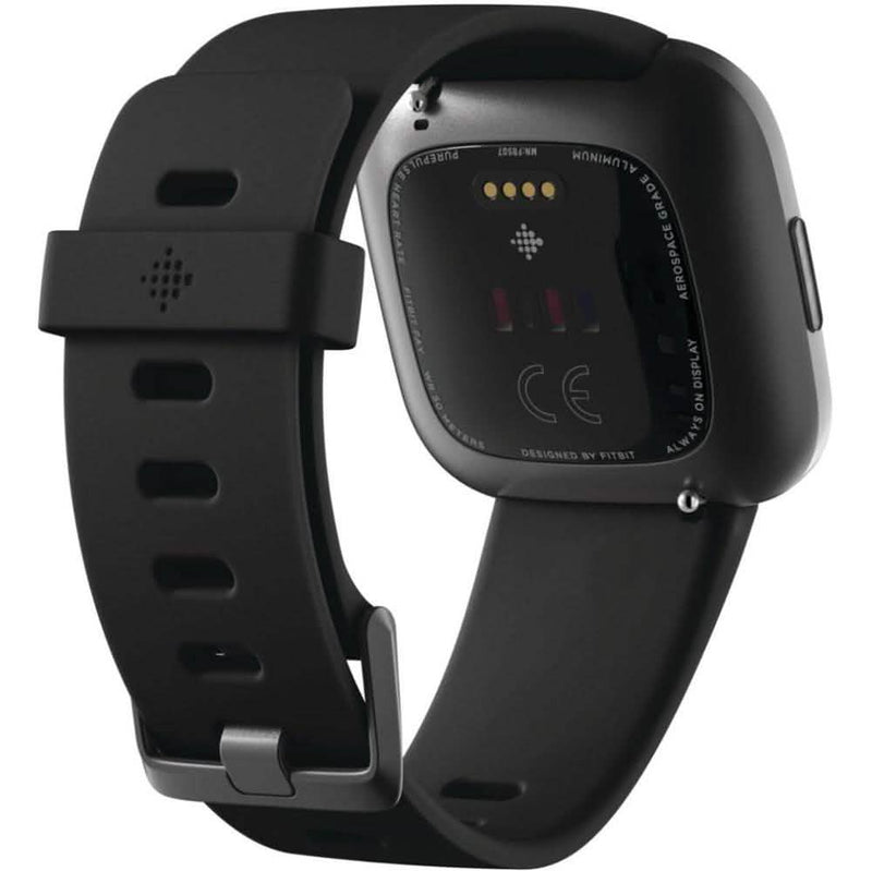 Fitbit - Versa 2 Smartwatch 40mm Aluminum - Black/Carbon with Silicone Band Smart Watches - DailySale