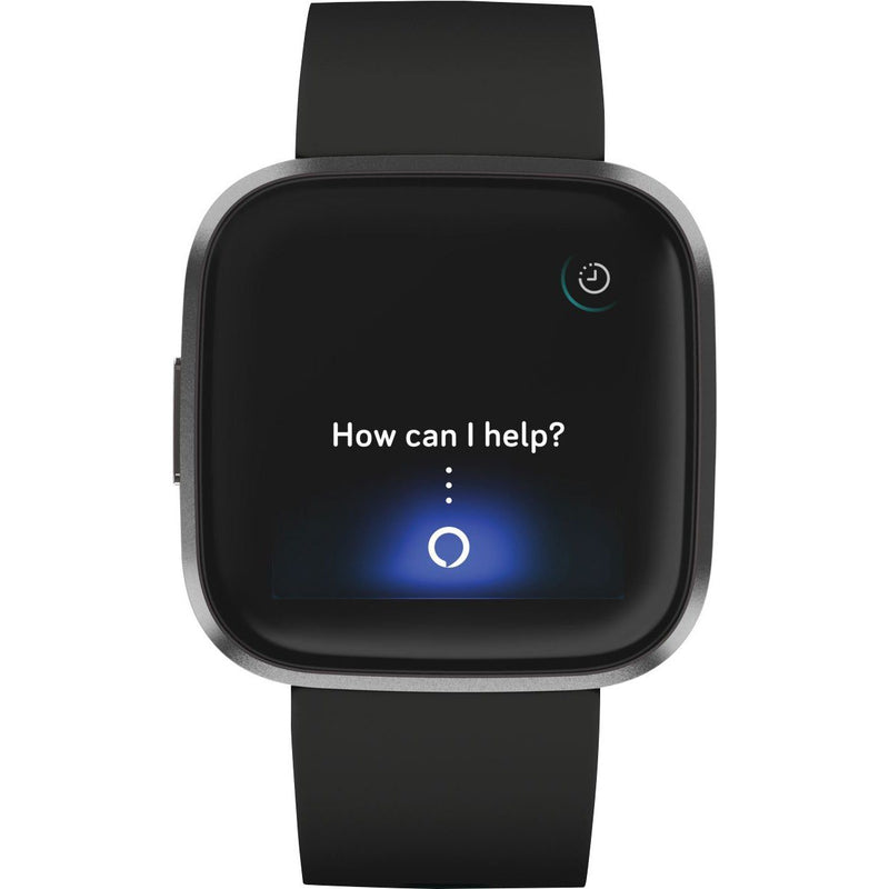 Fitbit - Versa 2 Smartwatch 40mm Aluminum - Black/Carbon with Silicone Band Smart Watches - DailySale