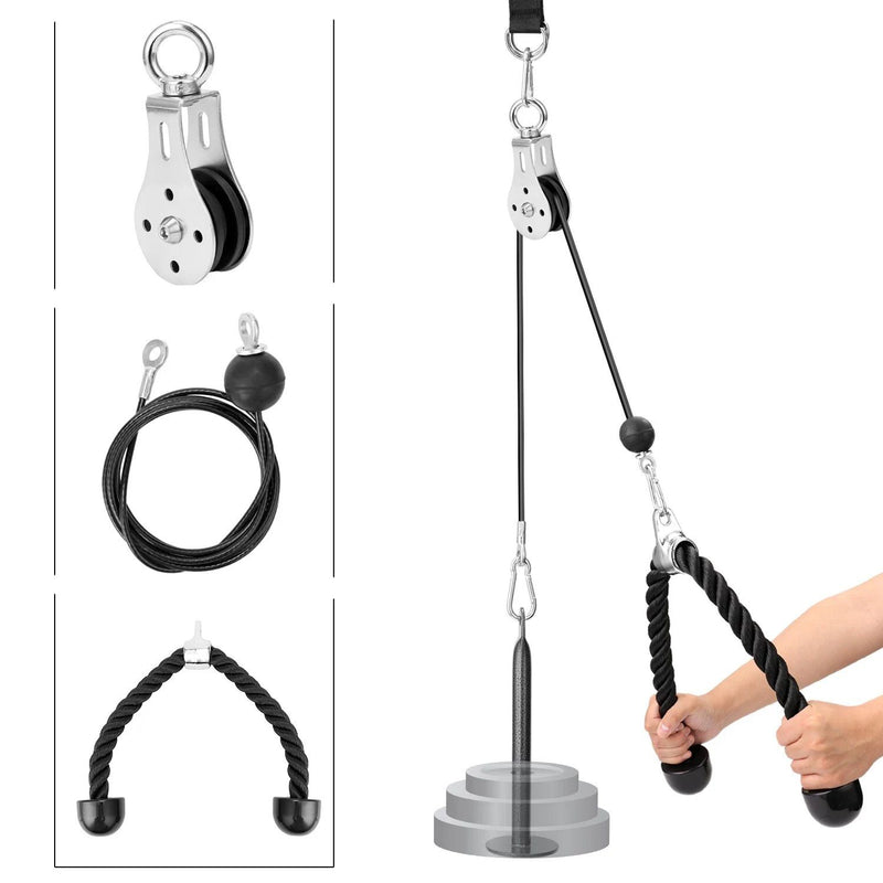 Fitness DIY Pulley Cable Machine Attachment System Training Equipment Fitness Rope - DailySale