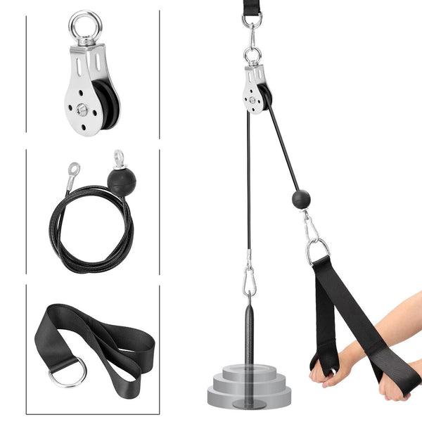 Fitness DIY Pulley Cable Machine Attachment System Training Equipment Fitness Strap - DailySale