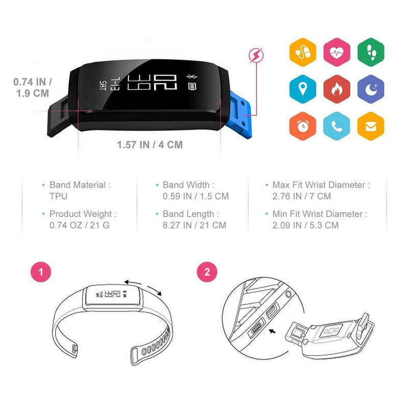 Fitness Tracker Touch Screen Smart Bracelet Smart Watches - DailySale