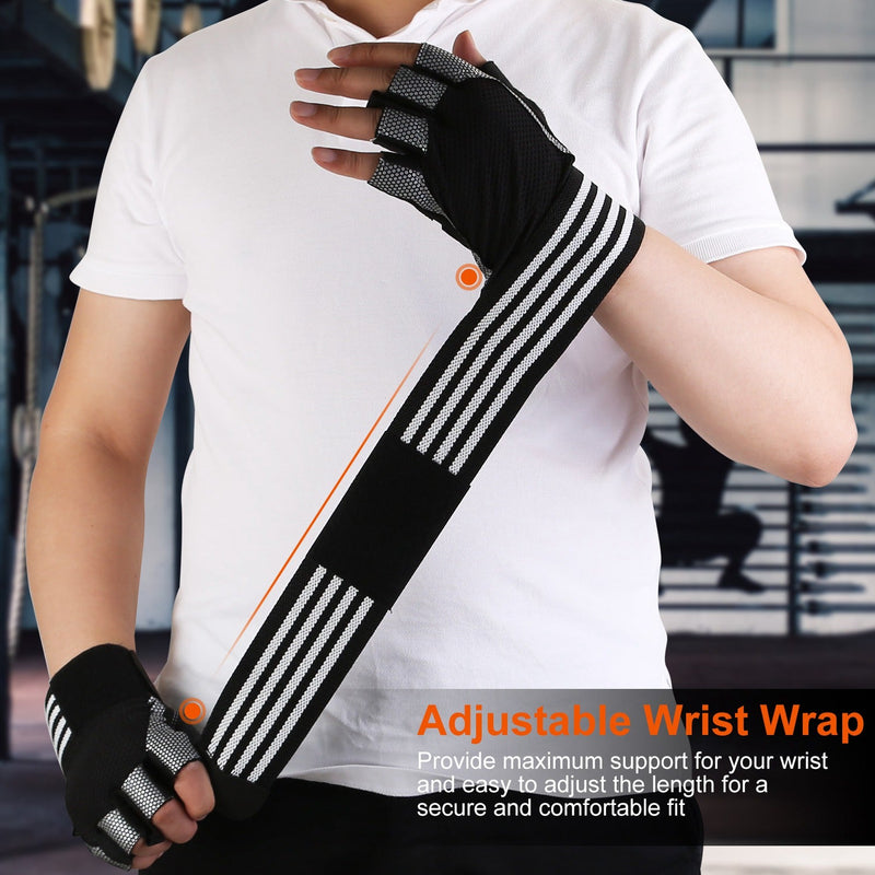Fitness Workout Gloves with Wrist Wrap Strap Fitness - DailySale
