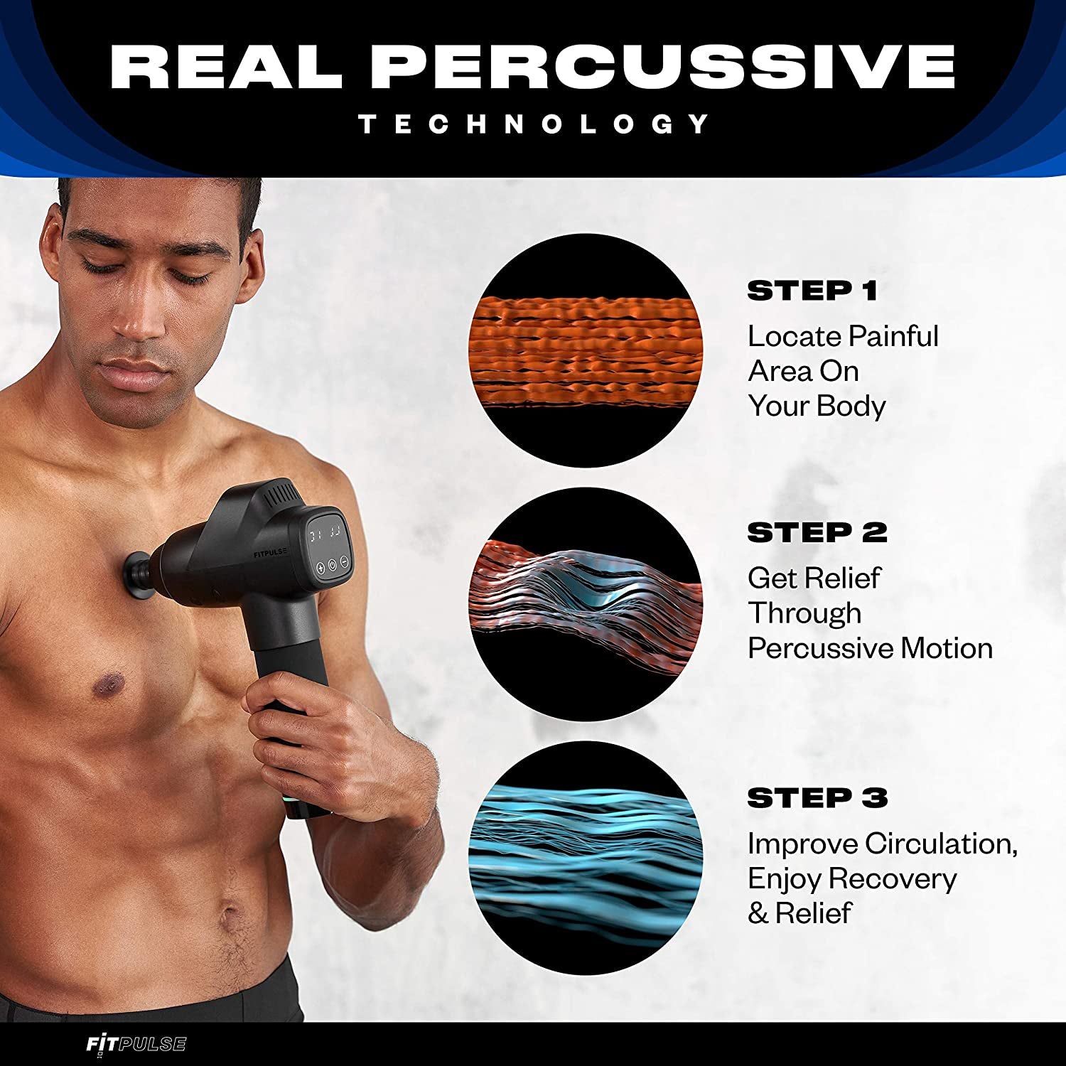 Fitpulse Percussion Massage Gun Wellness - DailySale