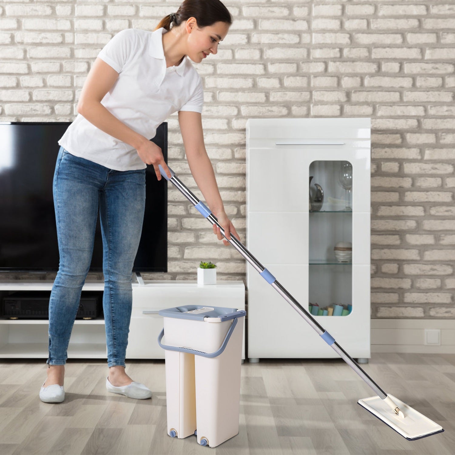 Flat Floor Mop Bucket Set Household Appliances - DailySale