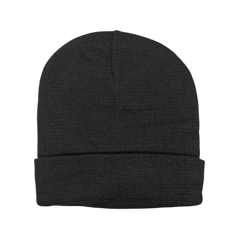 Fleece Lined Fold Over Thermal Winter Beanie Hat Men's Shoes & Accessories Black - DailySale