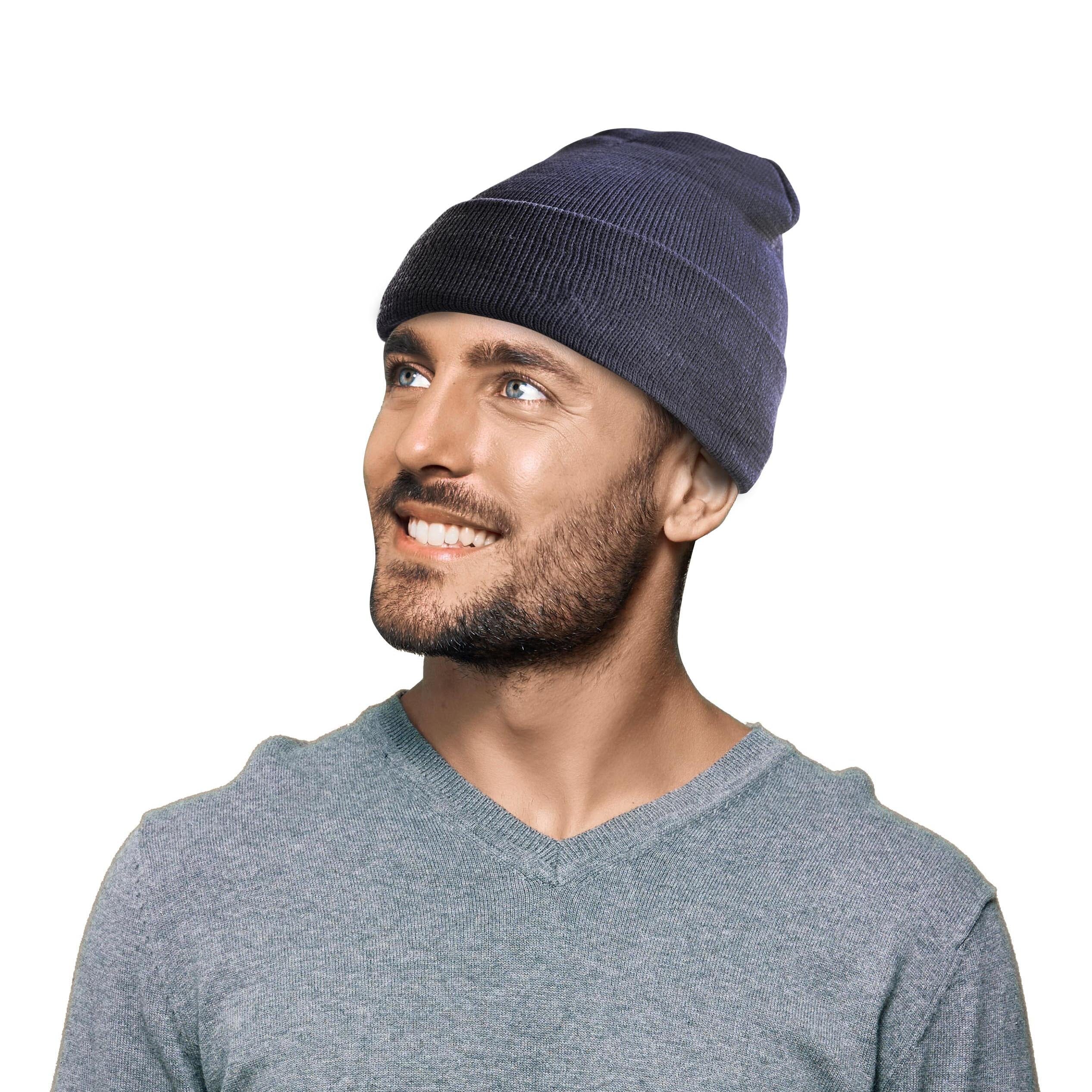 Fleece Lined Fold Over Thermal Winter Beanie Hat Men's Shoes & Accessories - DailySale