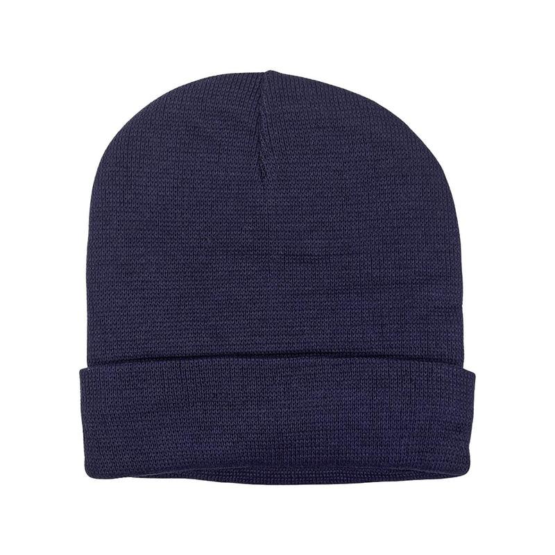 Fleece Lined Fold Over Thermal Winter Beanie Hat Men's Shoes & Accessories Navy - DailySale