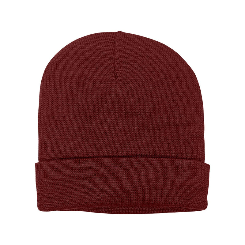 Fleece Lined Fold Over Thermal Winter Beanie Hat Men's Shoes & Accessories Wine - DailySale