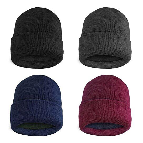 Fleece Lined Fold Over Thermal Winter Hat Men's Accessories - DailySale