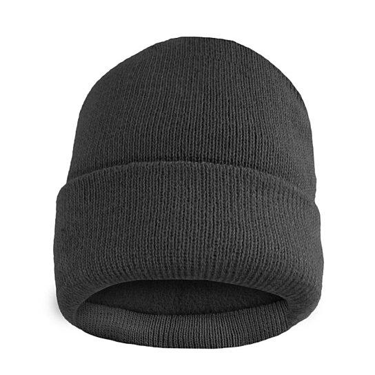 Fleece Lined Fold Over Thermal Winter Hat Men's Accessories Gray - DailySale