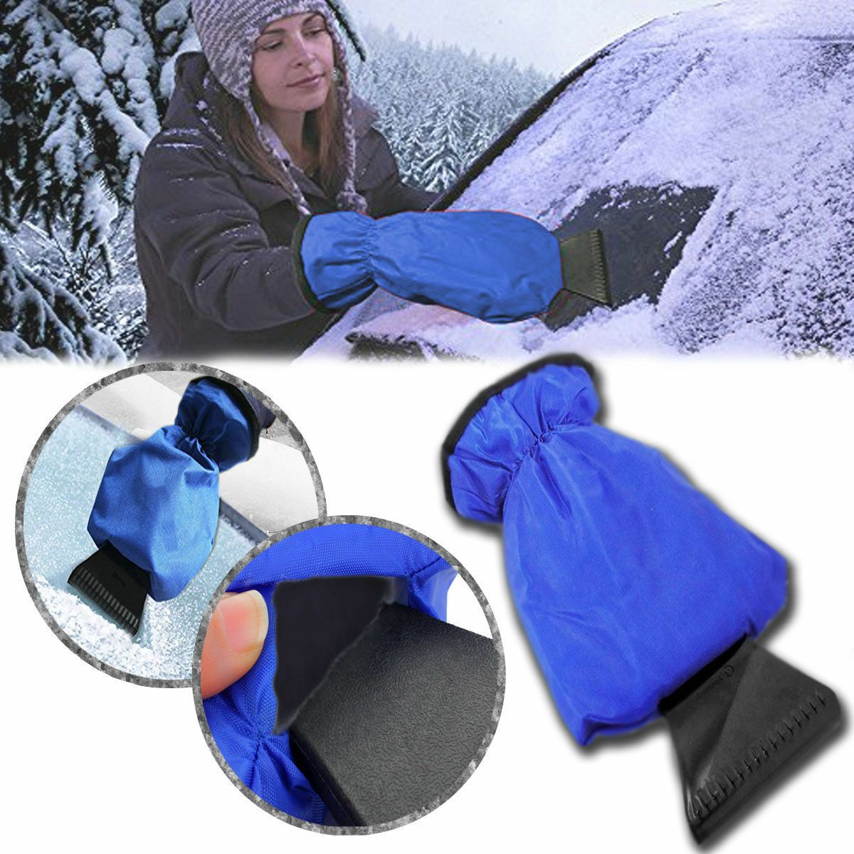 Fleece Lined Ice Scraper Mitt Automotive - DailySale