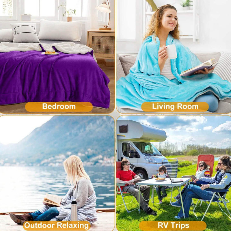 Fleece Throw Blanket Flannel Bed Cover Bedding - DailySale
