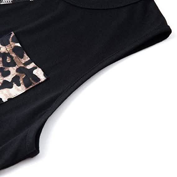 Fleur Wood Women's Summer Tank Tops Leopard Pocket Sleeveless Blouse Women's Clothing - DailySale