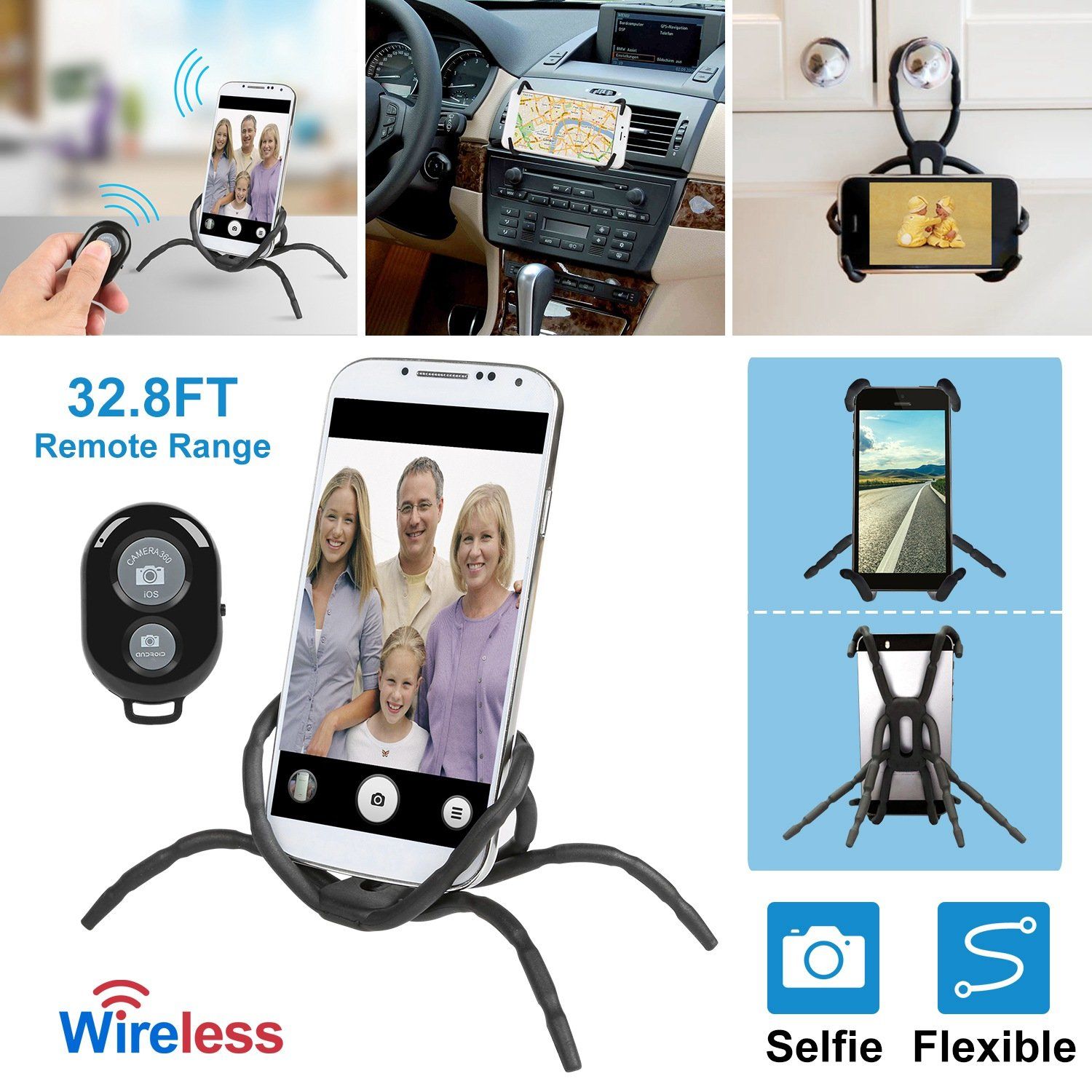 Flexible Spider Phone Stand Remote Cradle Mobile Accessories - DailySale