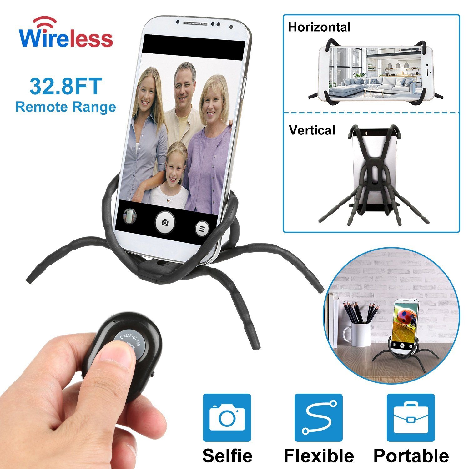 Flexible Spider Phone Stand Remote Cradle Mobile Accessories - DailySale