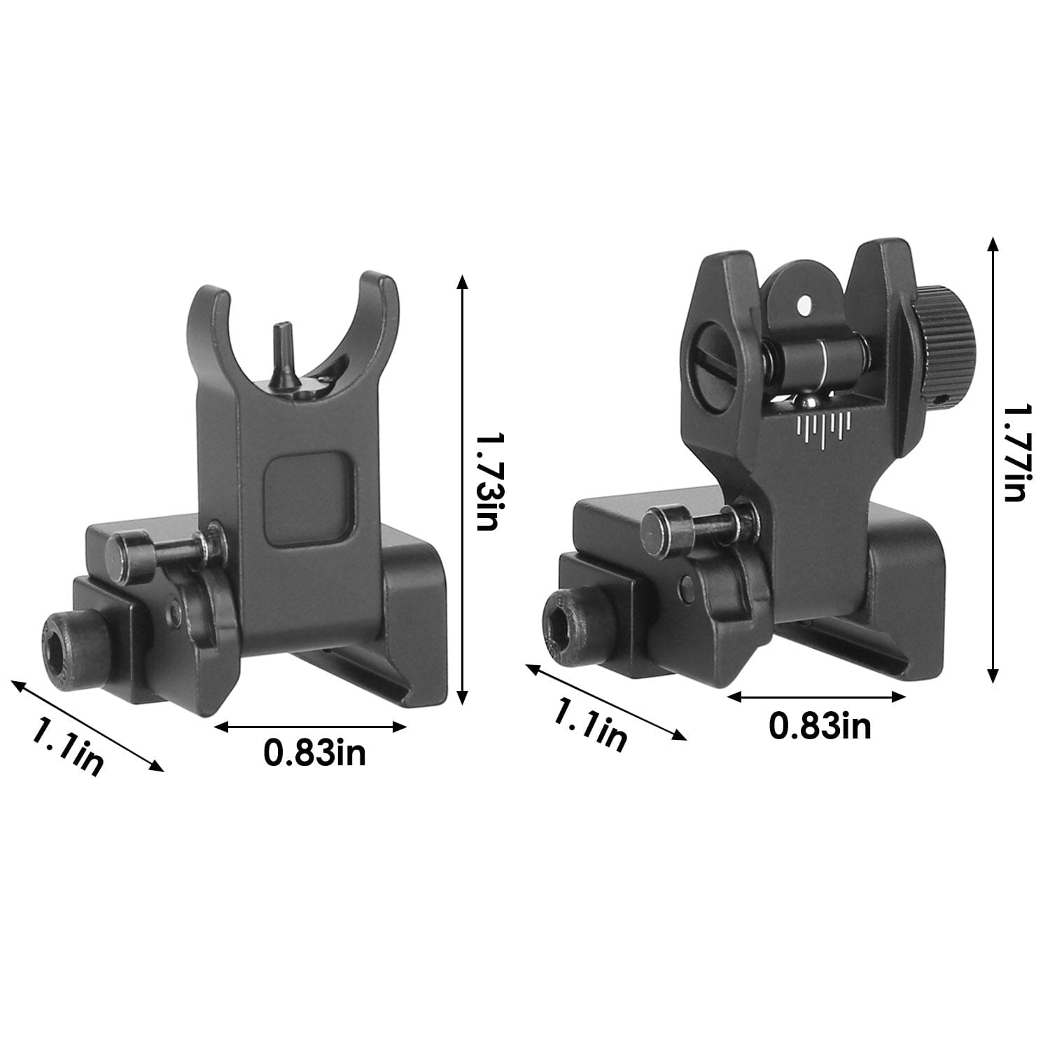 Flip Up Rear Front Aluminum Alloy Tactical Sight Set Tactical - DailySale