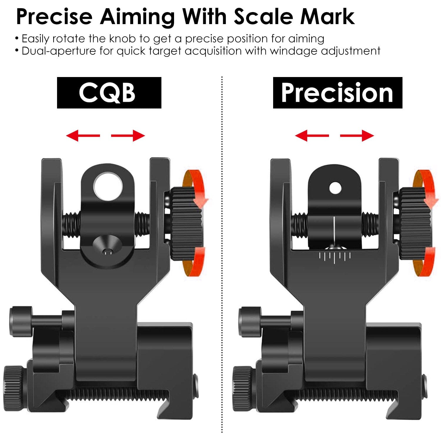 Flip Up Rear Front Aluminum Alloy Tactical Sight Set Tactical - DailySale