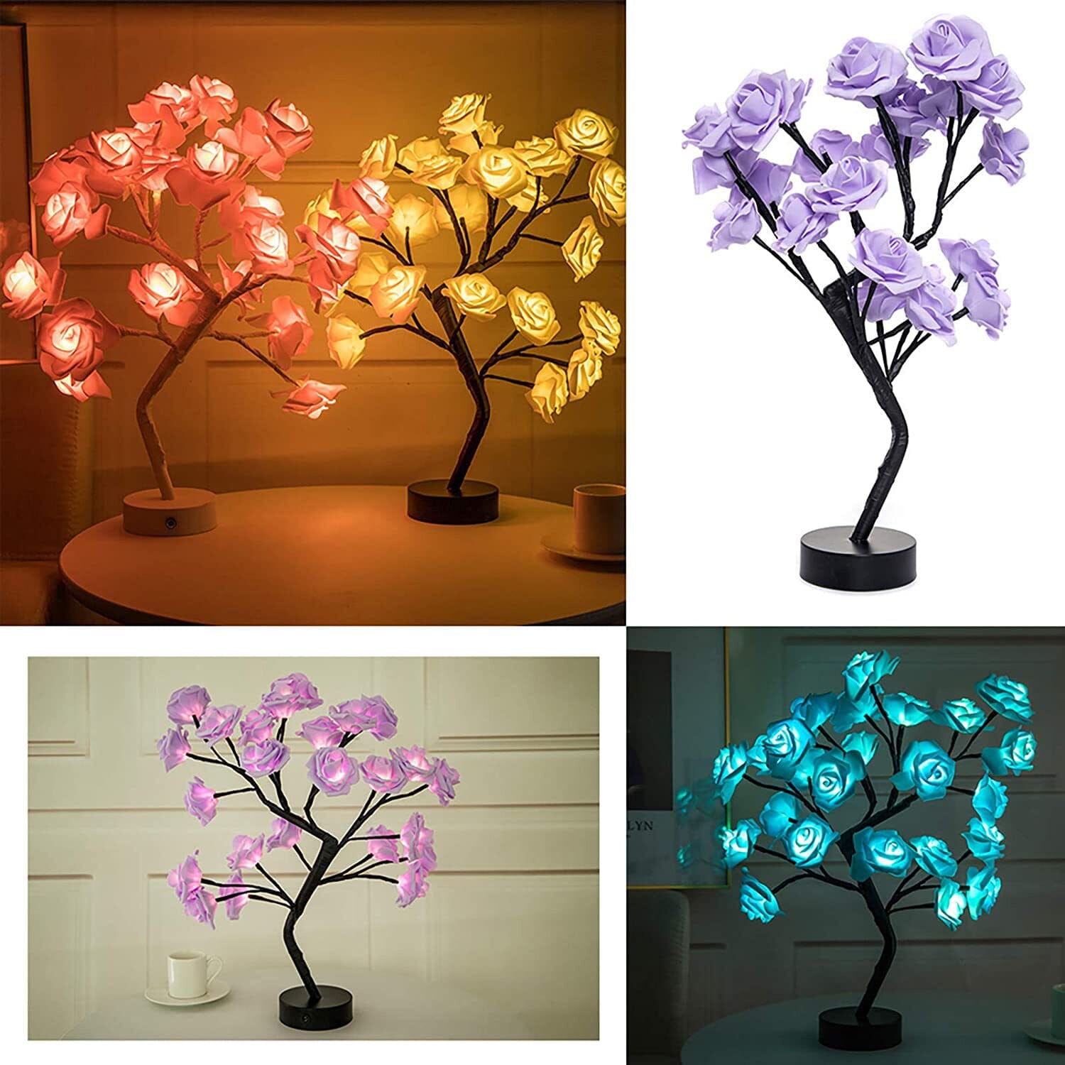 Flower Rose Tree Lamp Indoor Lighting - DailySale