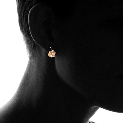 Flower Shaped Leverback Drop Earrings Made with Swarovski Crystals Jewelry - DailySale