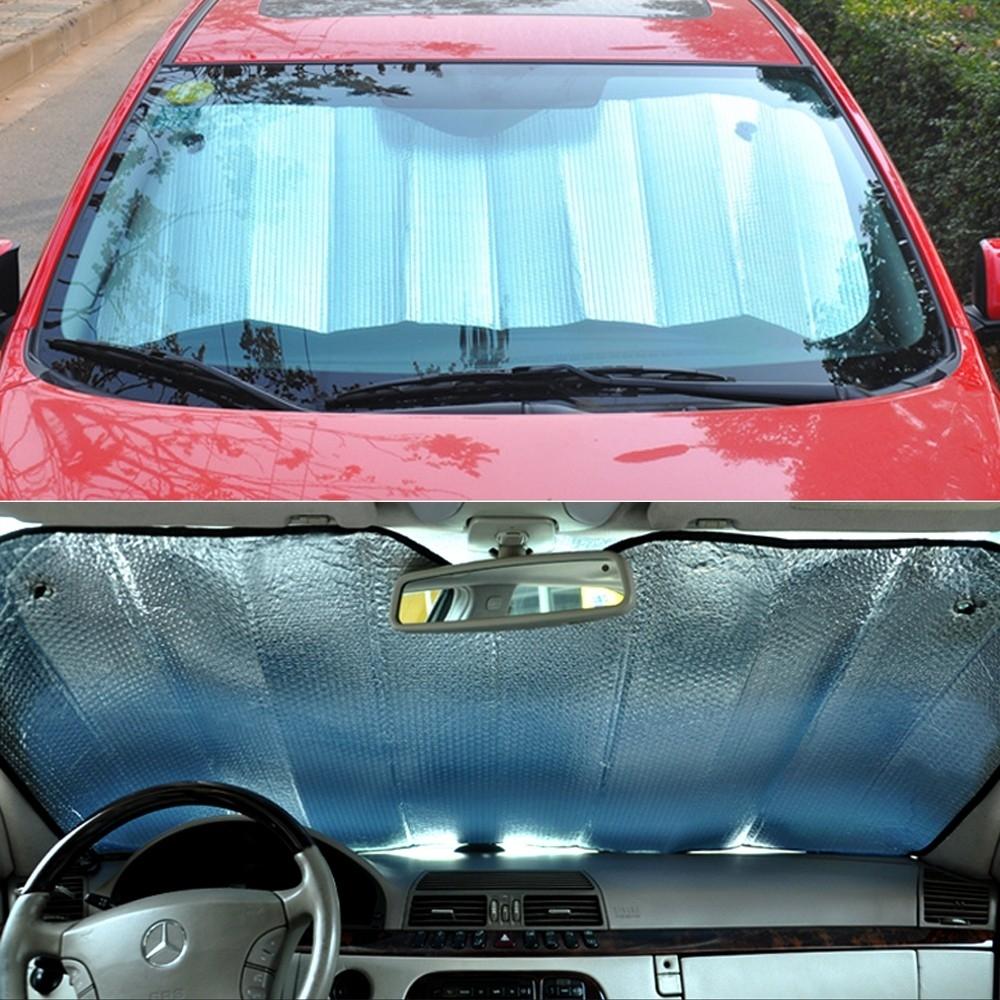 Fold-Up Reflective Windshield Sun Shade with Suction Cups Auto Accessories - DailySale