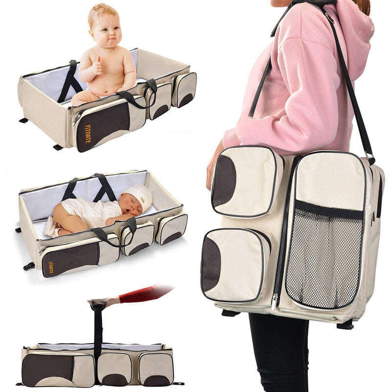 Foldable 3-in-1 Tote Bag Baby Bed Changing Station Travel Carrycot Baby - DailySale