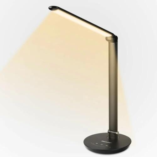 Foldable AC LED Desk Table Lamp Adjustable Touch Reading USB Rechargeable Port Lighting & Decor - DailySale