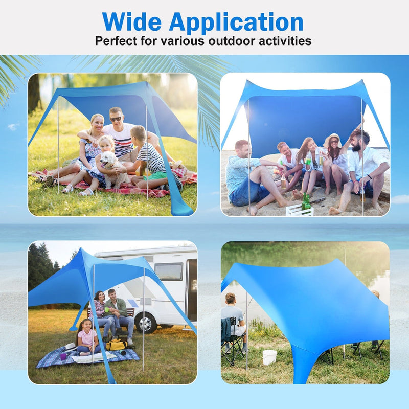 Foldable Beach Canopy Tent Collapsible Shade Sports & Outdoors - DailySale