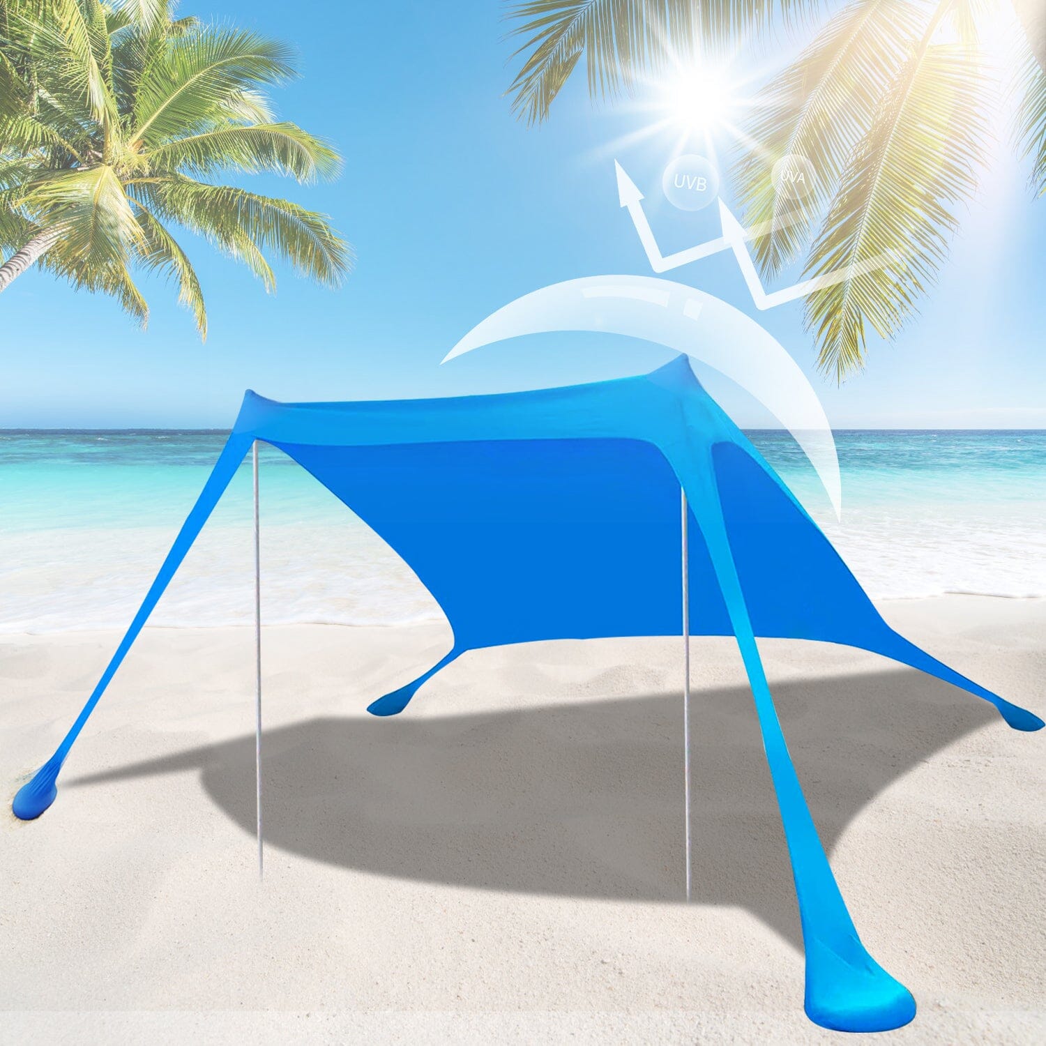 Foldable Beach Canopy Tent Collapsible Shade Sports & Outdoors - DailySale