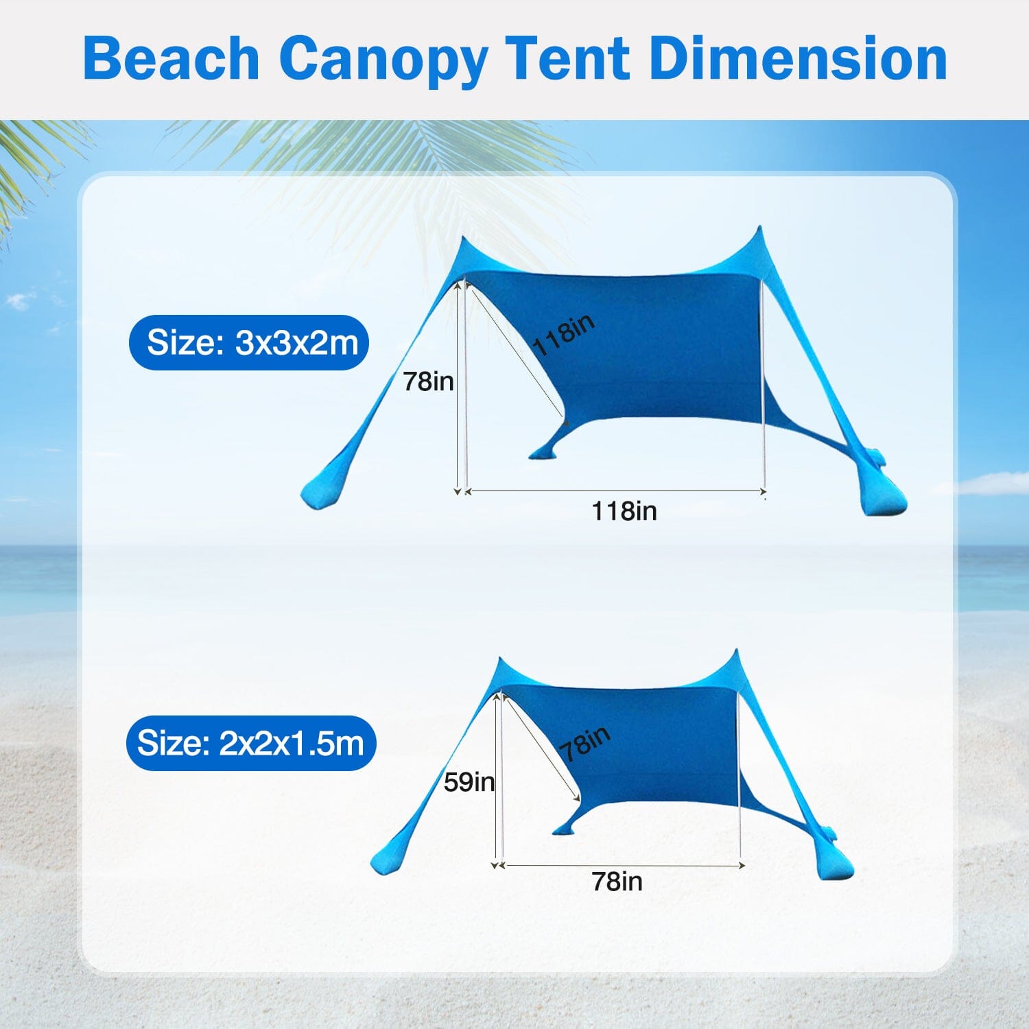 Foldable Beach Canopy Tent Collapsible Shade Sports & Outdoors - DailySale