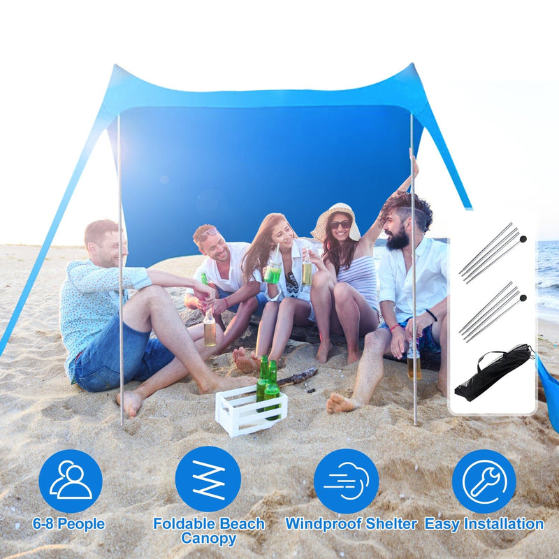 Foldable Beach Canopy Tent Collapsible Shade Sports & Outdoors - DailySale