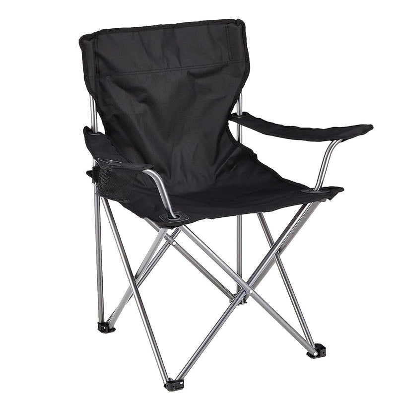 Foldable Beach Chair with Detachable Armrest Adjustable Canopy Stool with Cup Holder