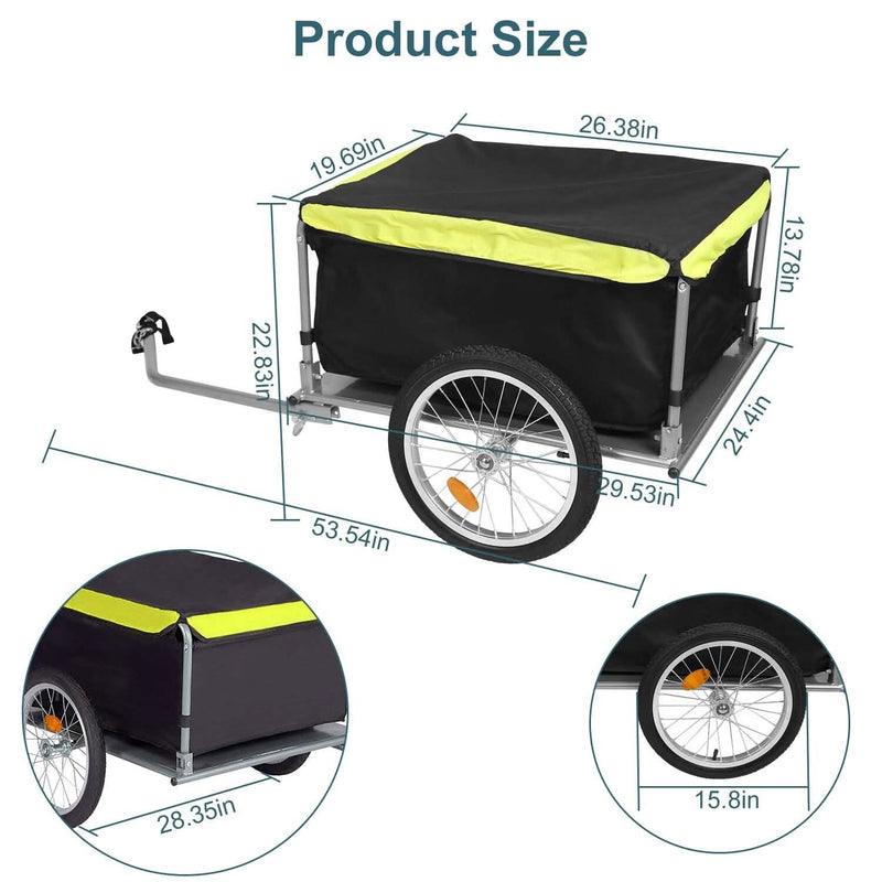 Foldable Bicycle Cargo Wagon Trailer Sports & Outdoors - DailySale