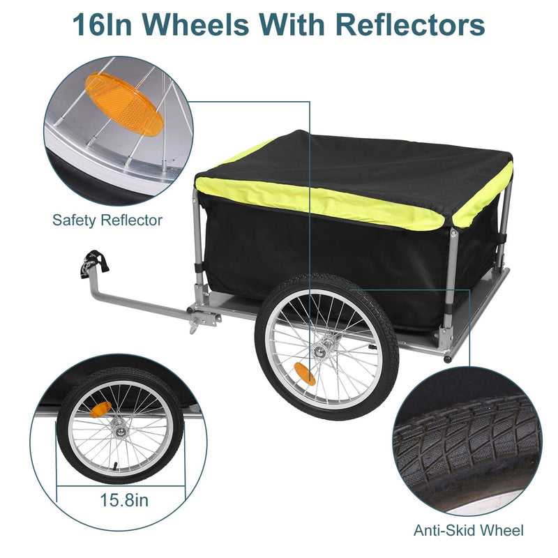Foldable Bicycle Cargo Wagon Trailer Sports & Outdoors - DailySale