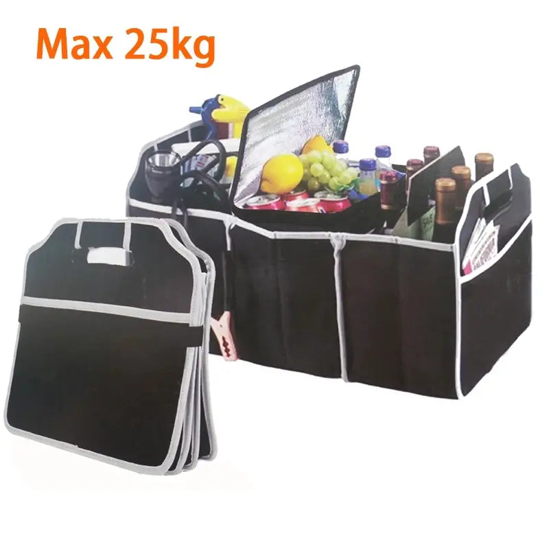 Foldable Black Car Trunk Cargo Storage Bag Automotive - DailySale