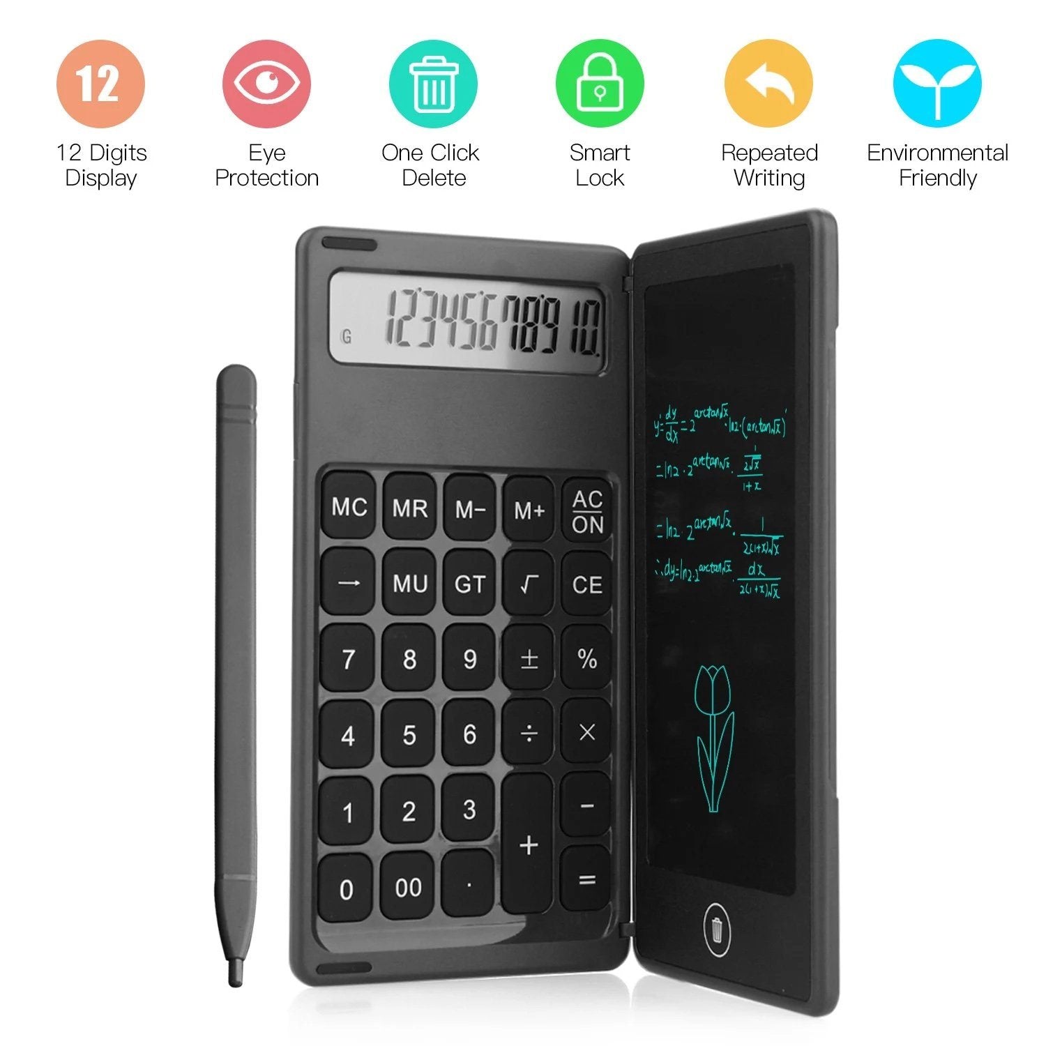 Foldable Calculator & 6 Inch LCD Writing Tablet Digital Drawing Everything Else - DailySale