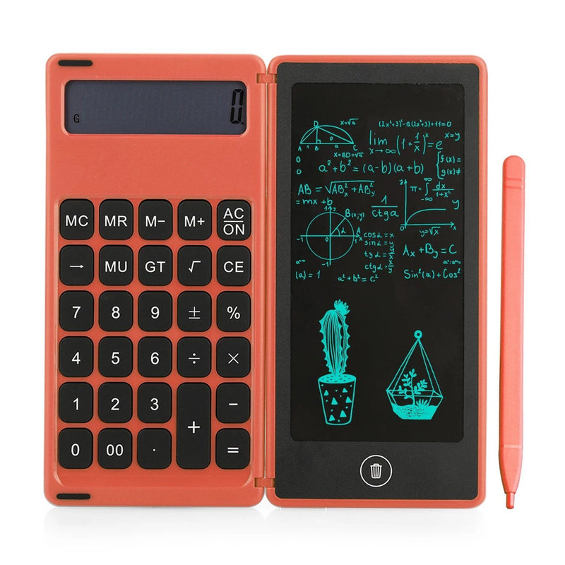 Foldable Calculator & 6 Inch LCD Writing Tablet Digital Drawing Everything Else Red - DailySale