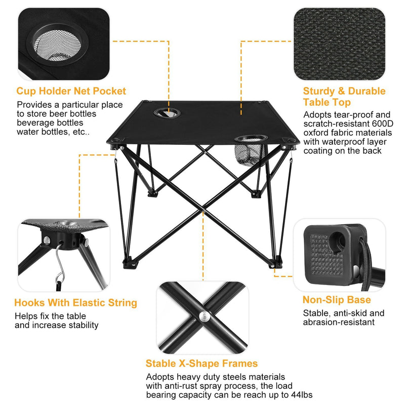 Foldable Camping Table Portable Travel Desk Sports & Outdoors - DailySale