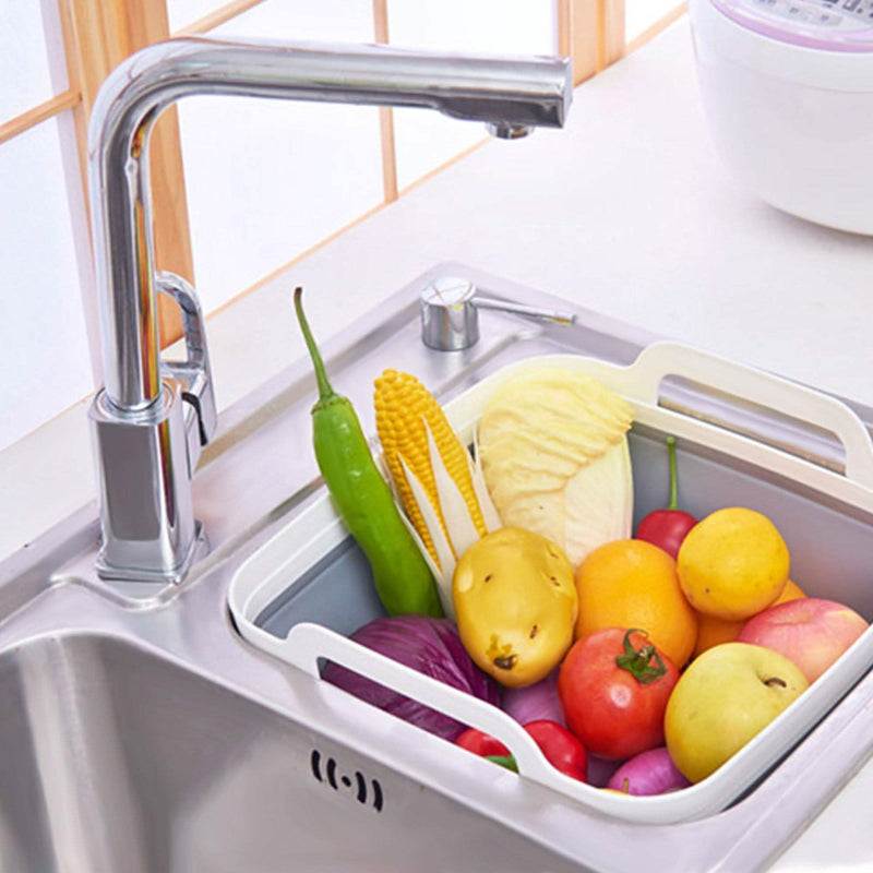 Foldable Dish Tub Washing Basin Collapsible Draining Pan Strainer Food Basket Kitchen & Dining - DailySale